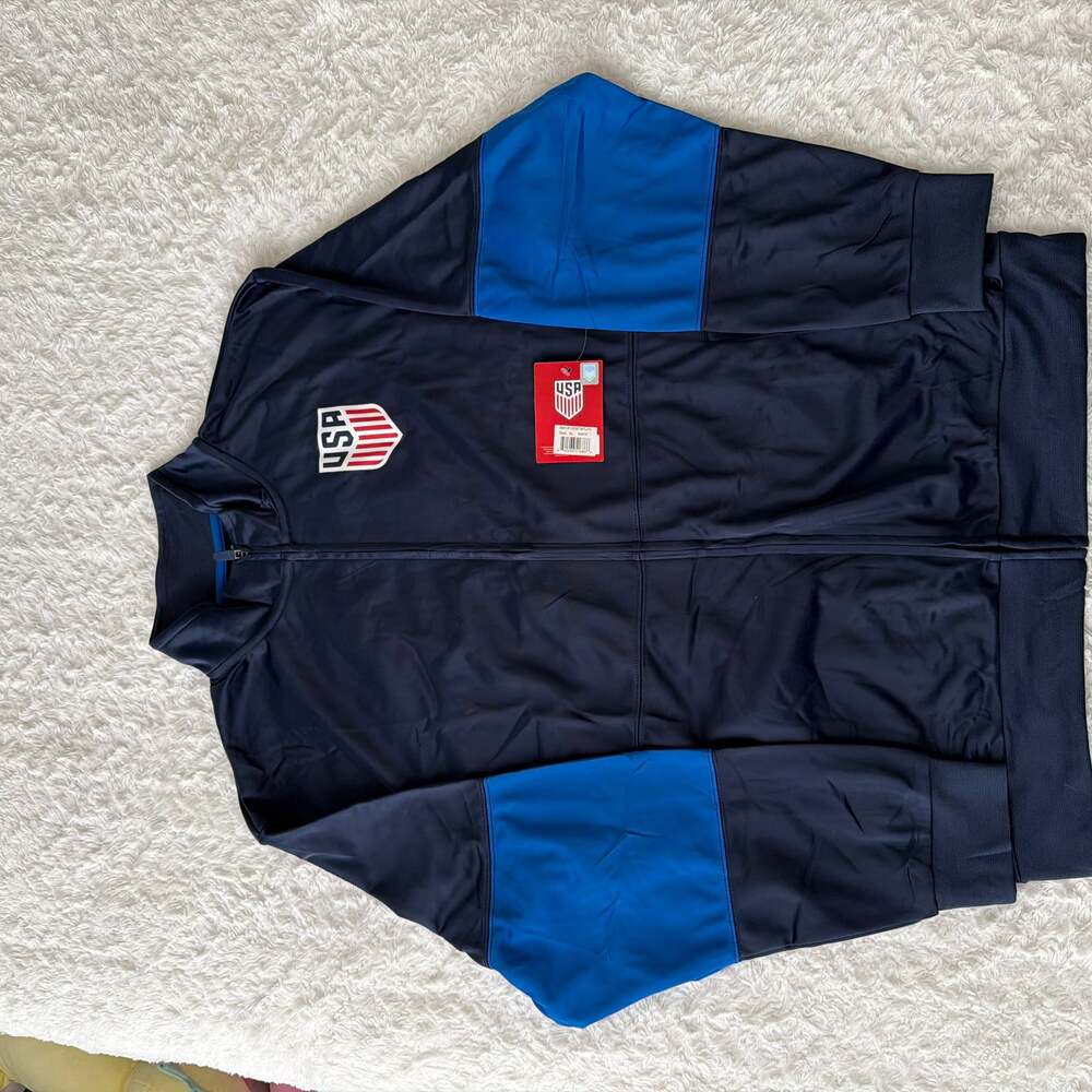 US Soccer USWNT USA National Team Men's Full Zip Navy Blue Track Jacket